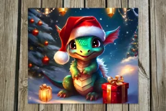 Christmas dragon | Xmas Skinny tumbler sublimation design PL Product Image 2