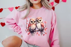 Couple Owl Valentines Day Clipart, Couple Owl Clipart Product Image 2