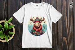 Winter Moose Clipart Sublimation PNG Product Image 2