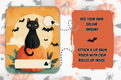 Cartoon Halloween Cat Money Card, Printable Halloween PNG Product Image 2