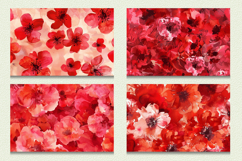 Red Watercolor Flowers Cutting Boards sublimation Designs Product Image 2