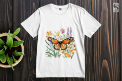 Monarch Butterfly Floral Clipart Sublimation PNG Product Image 2