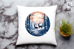 Deer Forest Wildlife Scene Clipart Sublimation PNG Product Image 3