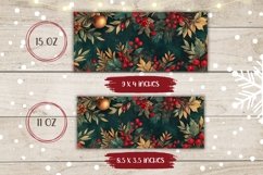 Christmas Mug Wrap Design, Winter Flowers Mug Sublimation Product Image 2