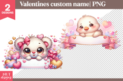 Valentine Name Tag Clipart PNG Valentines day Custom name Product Image 1
