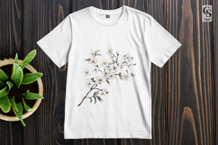 White Cherry Blossom Branch Clipart Sublimation PNG Product Image 2