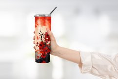 watercolor Blooming flower tumbler wrap sublimation Product Image 2