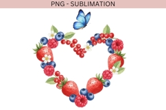 Berry heart png design for T-shirts Product Image 2