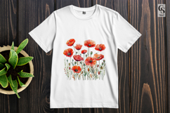 Red Poppy Flower Field Clipart Sublimation PNG Product Image 2
