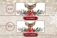 Watercolor Christmas Deer Mug Design, Christmas Animals Mug Product Image 2