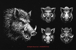 10 Bundle Dark Art Boars Wild Animal Beast Pig with Fangs Product Image 3