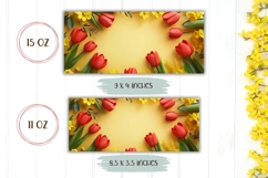 Red Tulips Mug Template, Spring Flowers Mug Sublimation Product Image 2