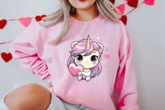 Unicorn Valentine Clipart Sublimation, Christmas Clipart Product Image 2