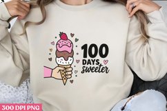 100 Days Sweeter PNG,100 Days Of School Sublimat Product Image 2