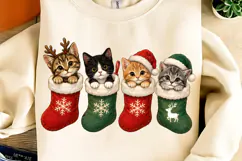 Funny Christmas PNG, Christmas Goose, Meowy Christmas Cats Product Image 4