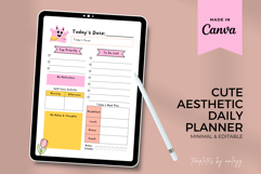 Cute Aesthetic Daily Planner Template Editable Canva Daily Product Image 2