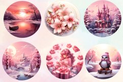 Pink Christmas Ornaments Clipart Bundle, Pink Christmas Product Image 3