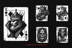 10 Bundle Dark Art Diamond Card King Queen Skull Playing Product Image 3