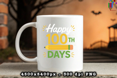 Happy 100th Days of School Pencil Sublimation Design Product Image 3