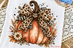 Fall Pumpkin PNG, Leopard Bow Pumpkin Sublimation, Autumn pn Product Image 2