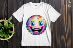 Colorful Smiley Disco Ball Clipart Sublimation PNG Product Image 2