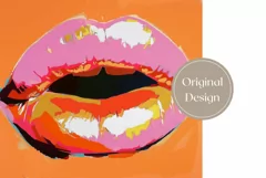 Pink Lips Tumbler Design, Art Lips Tumbler Sublimation PNG Product Image 2