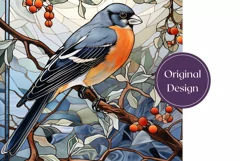 Stained Glass Snowbird Tumbler Wrap, Christmas Tumbler Wrap Product Image 2