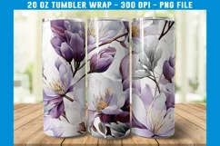 Crocuses Flower Tumbler Wrap | Flower Tumbler Sublimation Product Image 2