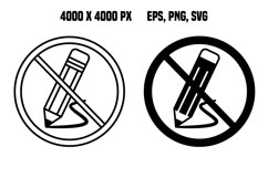 No Writing Icons Product Image 1