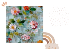 Colorful Pillow Case Design, Cartoon Flowers Pillow Print Product Image 2