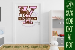 Unicorn Capital Monogram Letter name sign Y SVG Product Image 2