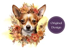 Watercolor Chihuahua Dog Tumbler Wrap PNG, Dog Sublimation Product Image 2