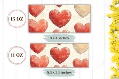 Love Mug Wrap Design, Cartoon Love Hearts Mug Sublimation Product Image 2