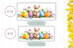 Watercolor Animals Mug Design, Cartoon Easter Bunnies Mug Product Image 2