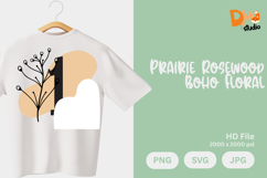 Prairie Rosewood Boho Floral Monogram Product Image 1