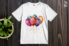 Year 2026 Balloon Gold Confetti Watercolor Clipart PNG Product Image 2