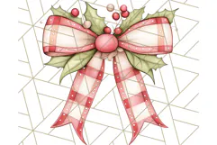 Muted Cozy Christmas Bows PNG Clipart, Winter Holiday Png Product Image 2