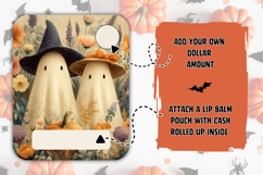 Floral Halloween Ghosts Money Card, Kids Money Card Product Image 2