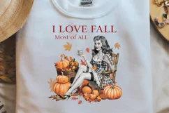 Retro Fall PNG Sublimation, I love fall most of all Product Image 2
