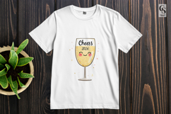 Cheers Champagne Glass Clipart Sublimation PNG Product Image 2