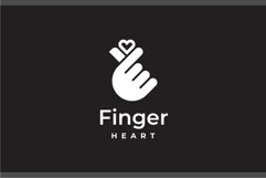 Monoline Finger Heart Gesture Logo Design Vector Product Image 2
