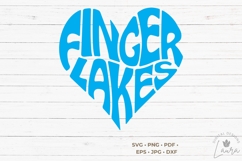 Finger Lakes Typography heart Shape SVG Cut File Product Image 1