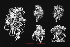10 Bundle Dark Art Cerberus Fangs Wolf Animal Lion Creature Product Image 3