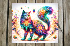 Mystic cat | 4 Skinny tumbler sublimation designs PL Product Image 2