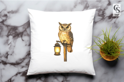 Owl Lamp Post Clipart Sublimation PNG Product Image 3