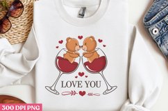 .Love you PNG, Retro Valentine Sublimation PNG Product Image 3