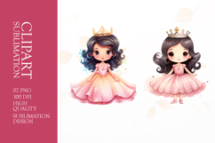 Watercolor cute doll clipart sublimation png Product Image 1
