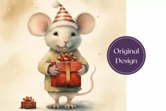 Christmas Tumbler Sublimation, Watercolor Mouse Tumbler Wrap Product Image 2