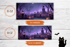 Spooky Halloween Mug Design, Halloween Graveyard Sublimation Product Image 2