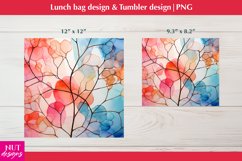 Leaves art Lunch bag design, Floral Alcohol art sublimation Product Image 2